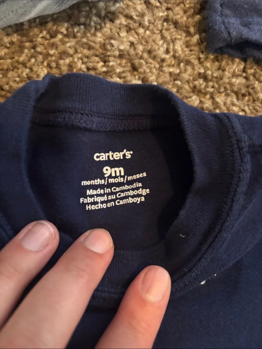 Carter's Navy Blue Baby Short-Sleeve Bodysuit - set of 3